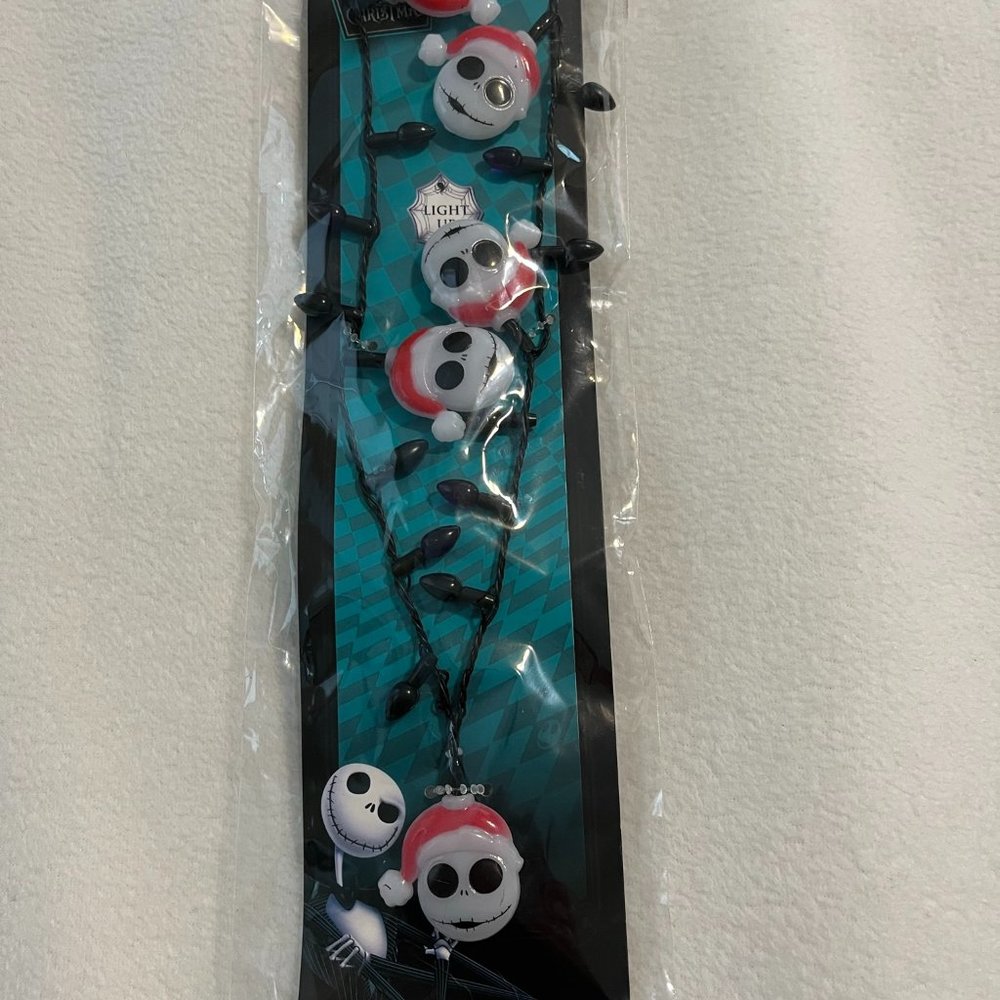 Disney Nightmare Before Christmas Jack Skeleton Light Up Necklace - NWT